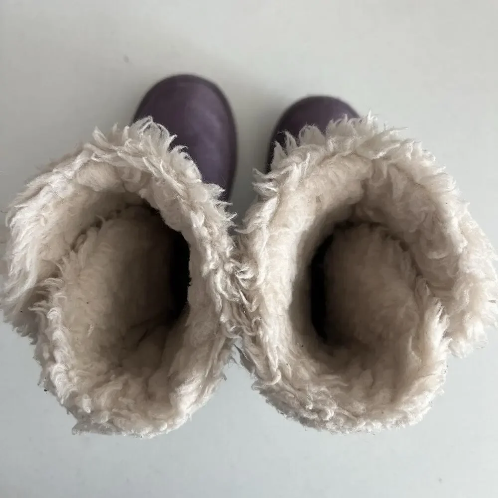 Koolaburra By UGG Kinslei Girl's Size 12 Purple Suede Shearling Boots 1096443